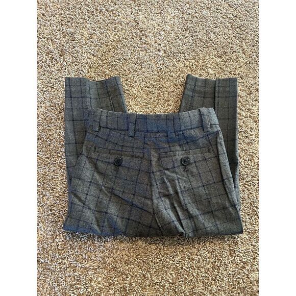 H&M Boys Dress Pants Size 2T Gray Checked Adjustable Waist Formal - Picture 5 of 7